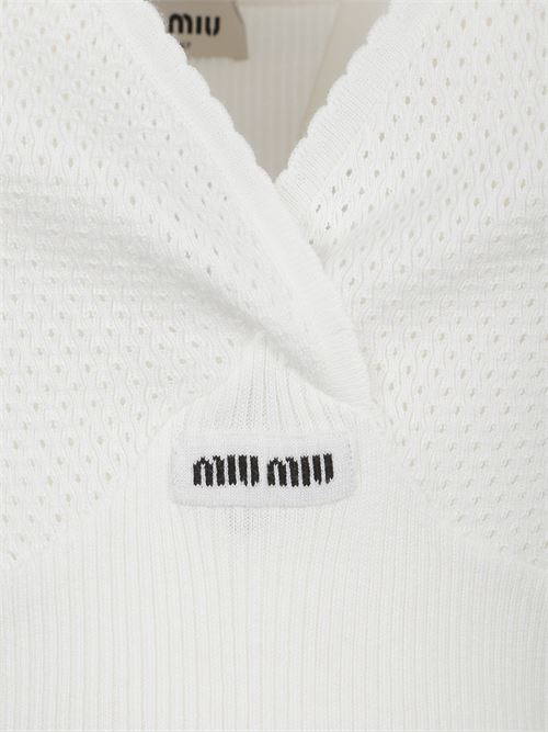 Canotta in maglia MIU MIU | MMV30618ILF0009